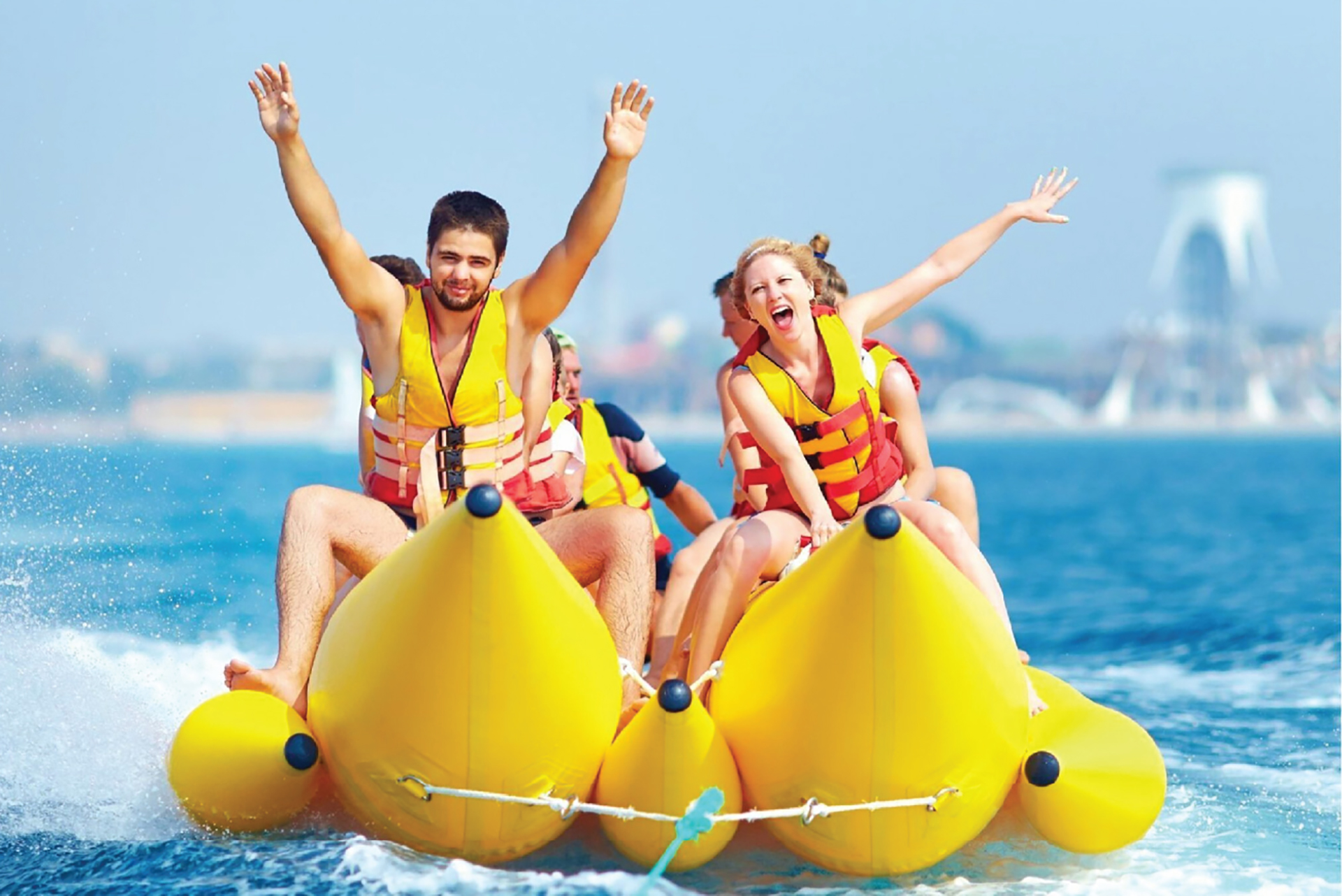 Banana Boat Ride Dubai - group fun on the water
